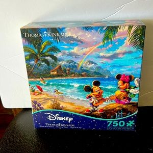 Thomas Kinkade - Disney Mickey and Minnie in Hawaii - 750 Piece Jigsaw Puzzle